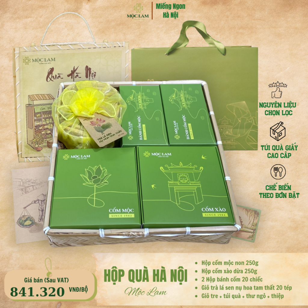 Câu chuyện Cốm Mộc Lam 4 Hộp quà Hà Nội