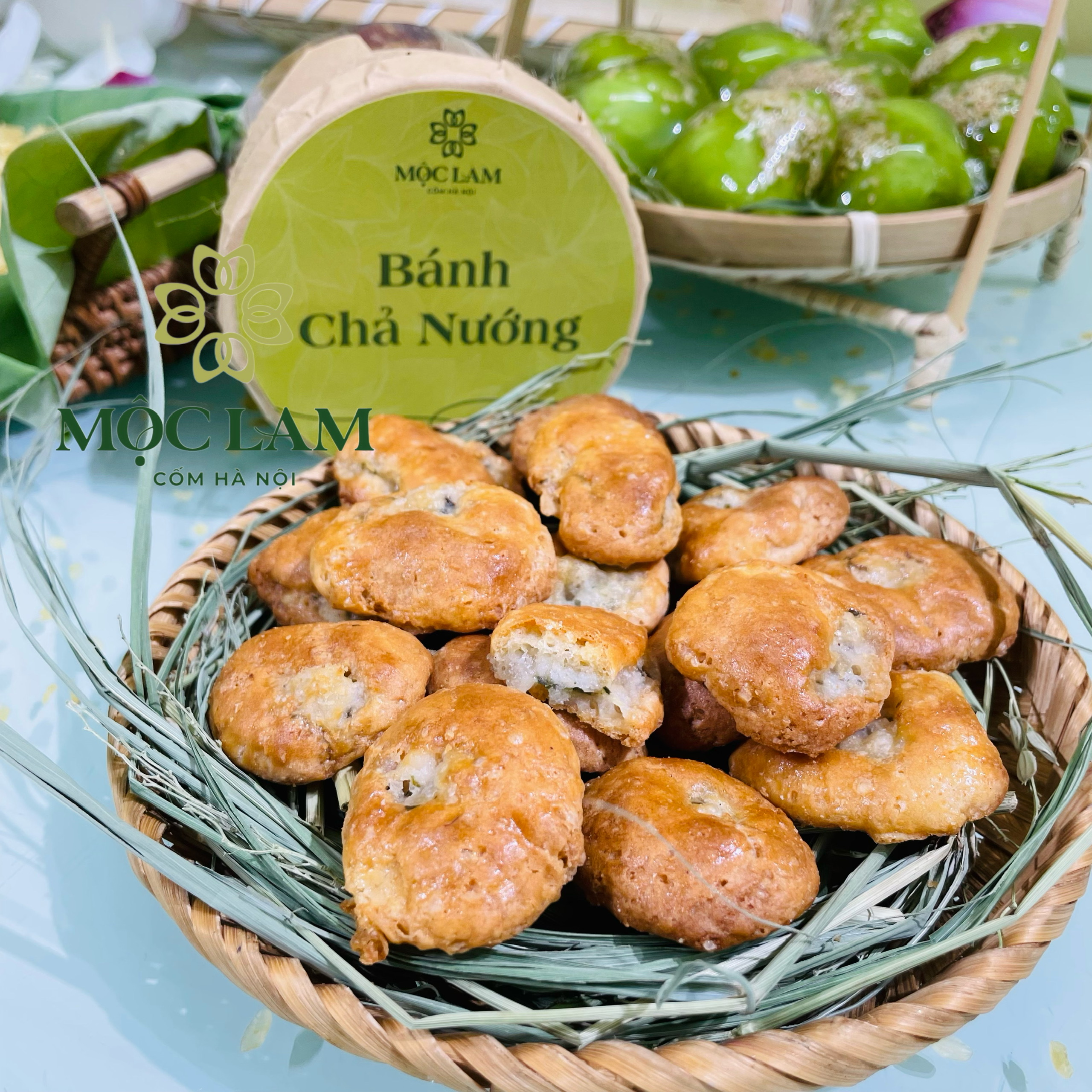 Giỏ Quà Thu Hà Nội - Mộc Lam 6 Bánh chả Hà Nội, đặc sản hà nội , cốm hà nội , cốm mộc lam