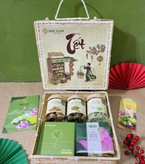 Giỏ quà Tết Tràng An- Quà Tết 2024 - Giỏ quà Tết Mây Tre Đan 12 com moc lam qua tang tet dac san ha noi 9