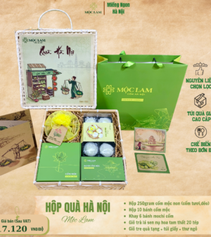 Giỏ Quà Hà Nội - Cốm Mộc Lam 11 Hộp quà Hà Nội