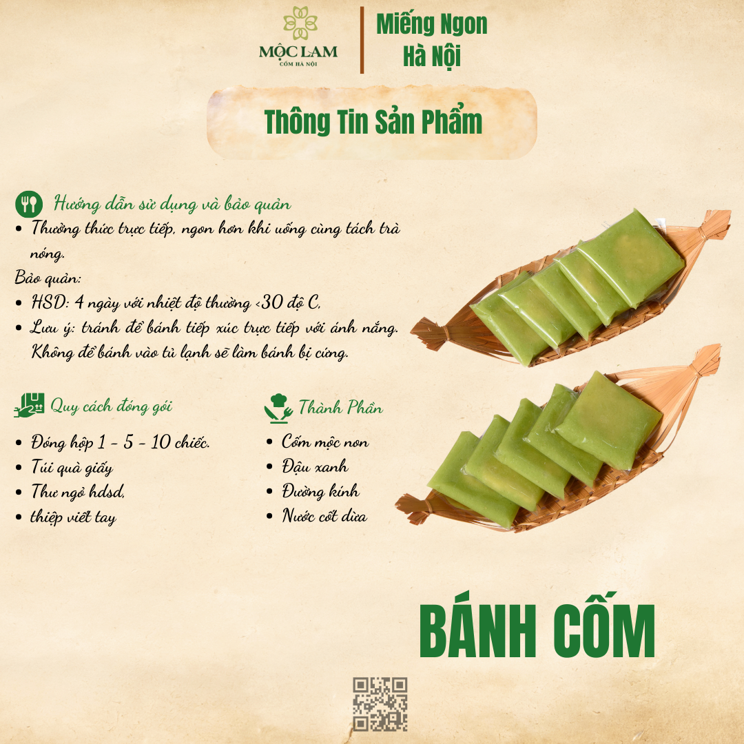 Giỏ Quà Cốm Hà Nội 5 bánh cốm