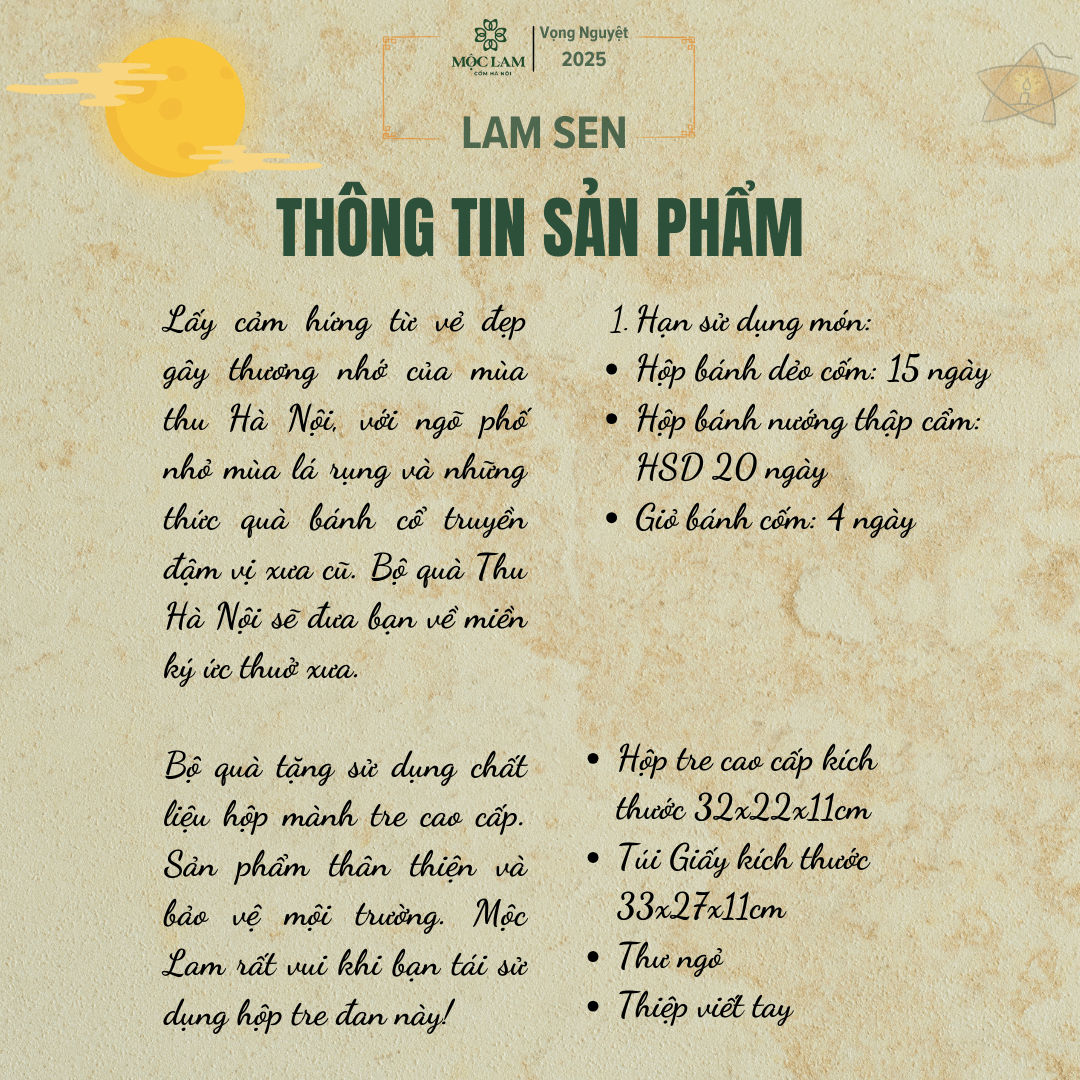 Hộp Quà Tặng Thu Hà Nội Mộc Lam 2 quà tặng sen hà nội cốm mộc lam
