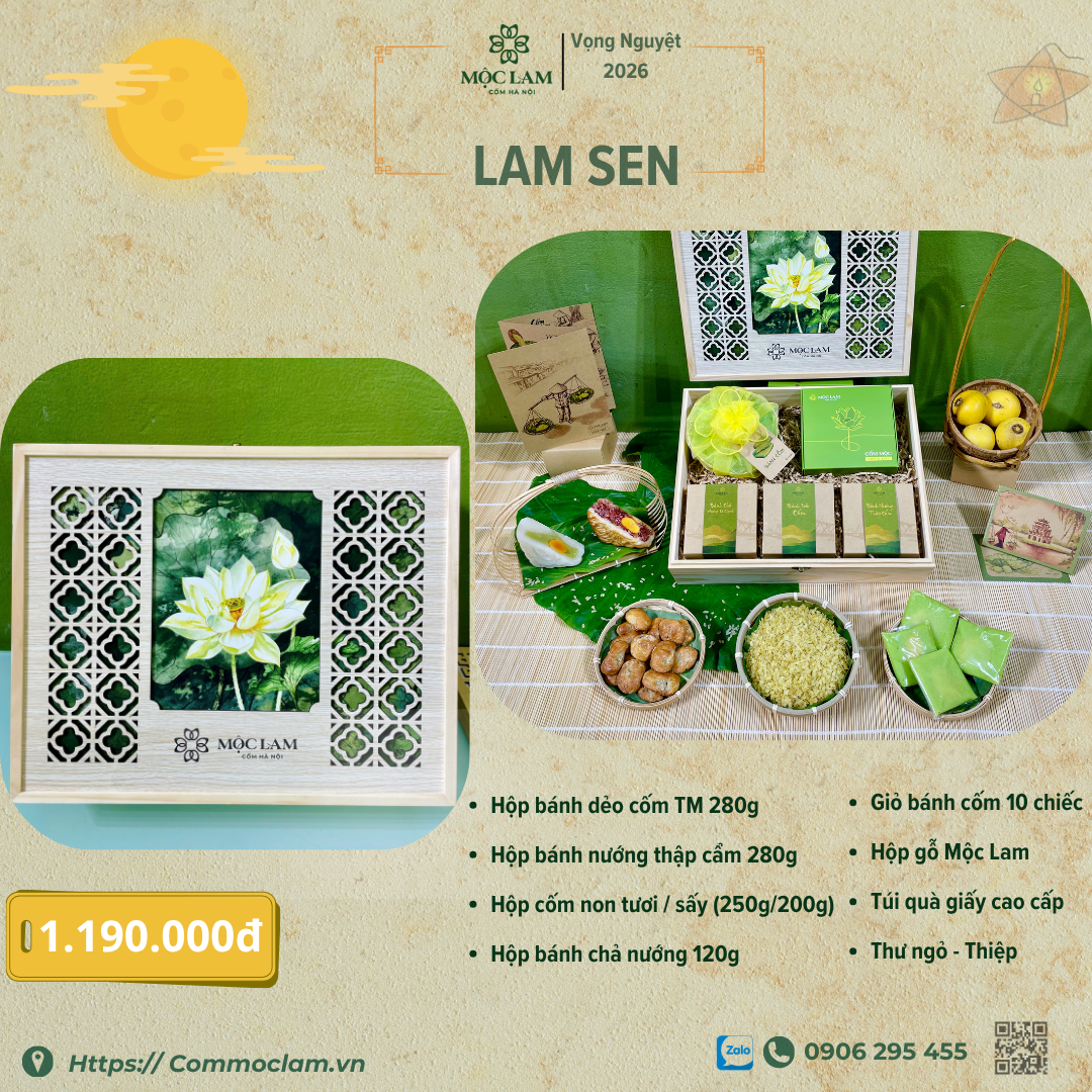 Hộp Quà Tặng Trung Thu Lam Sen 1 hộp quà tặng trung thu Lam Sen