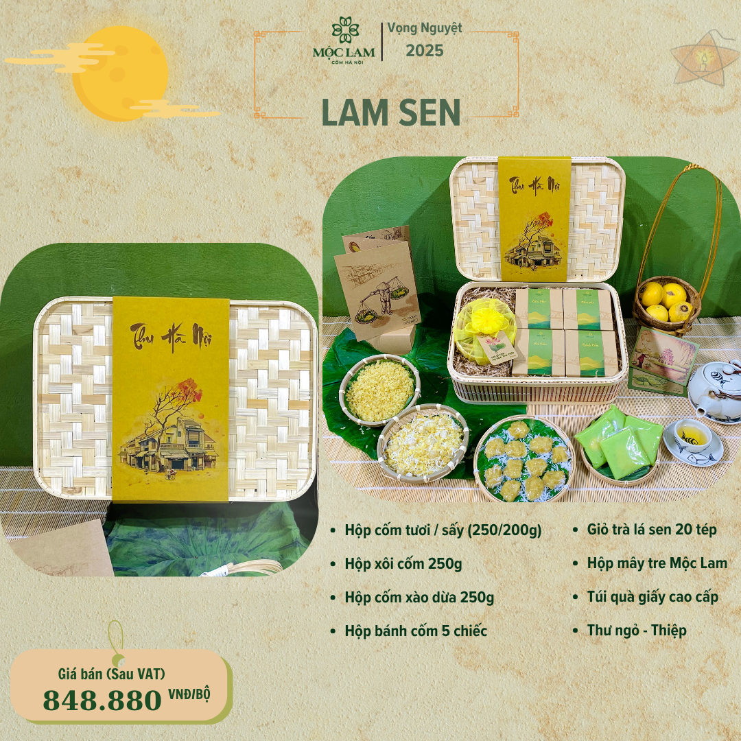 Thành phần bên trong Hộp Quà Cốm Mộc Lam