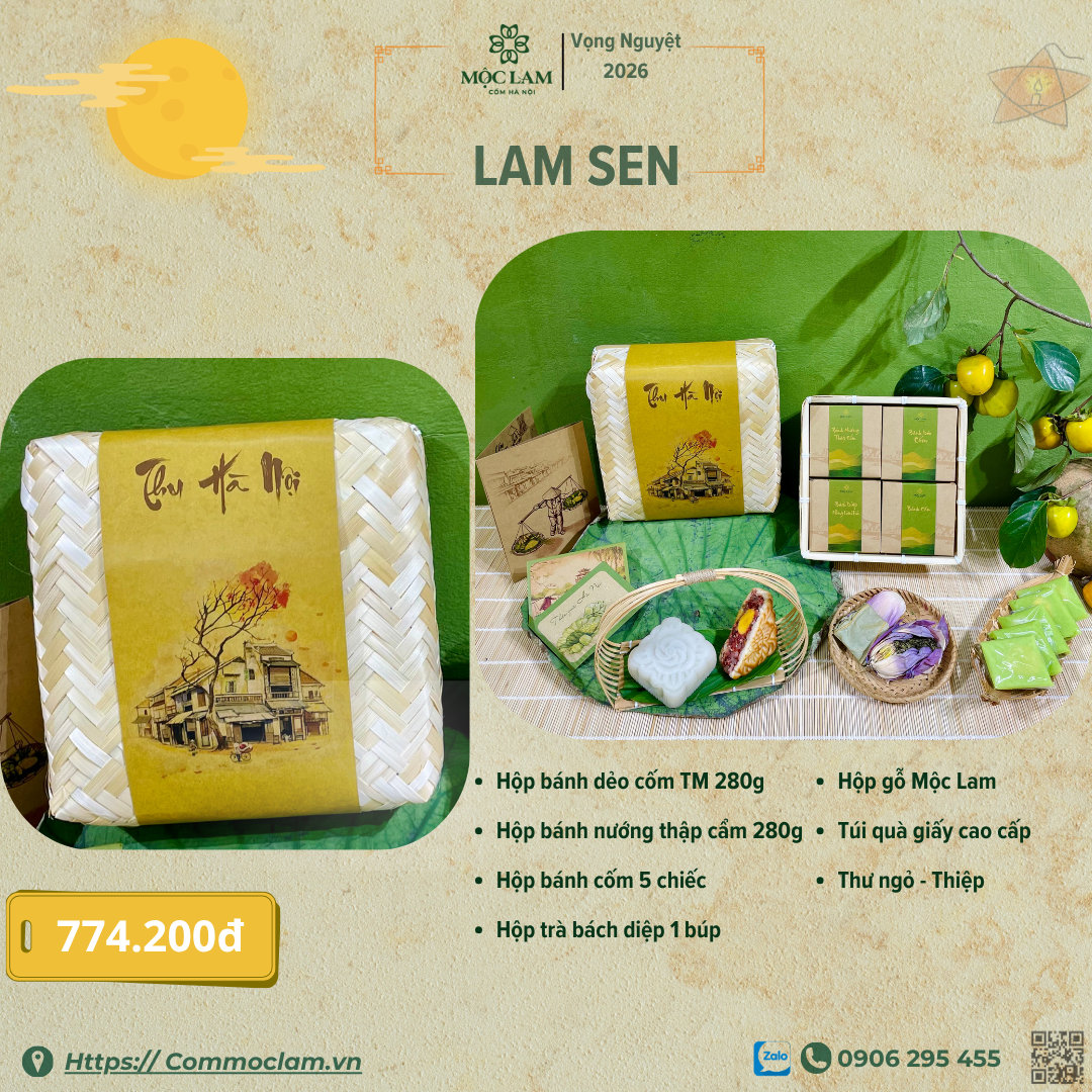 Hộp Quà Tặng Thu Hà Nội Mộc Lam Phiên Bản Đặc Biệt (Hộp Gỗ & Bách Diệp Trà)