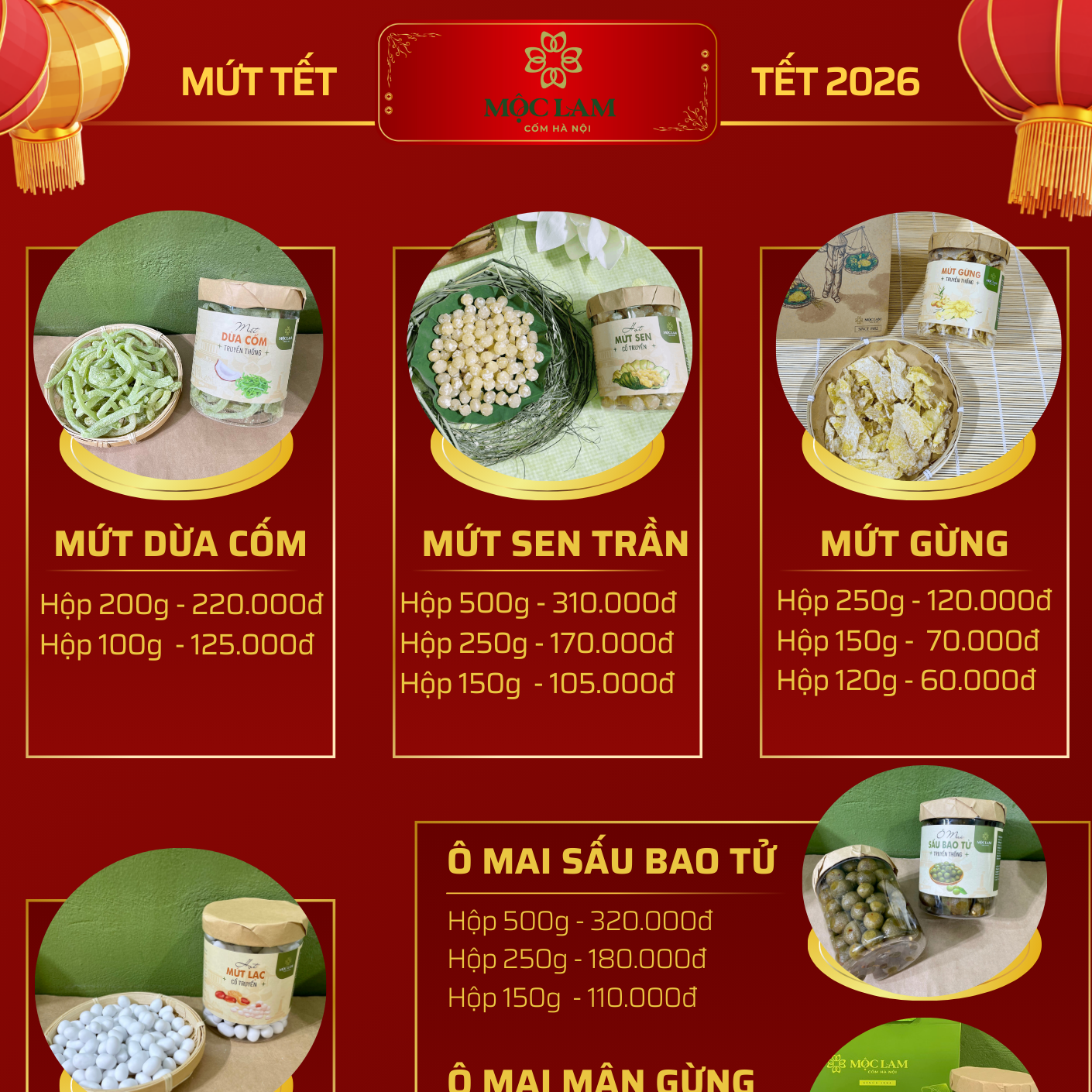 mứt tết. quà tết Mộc lam