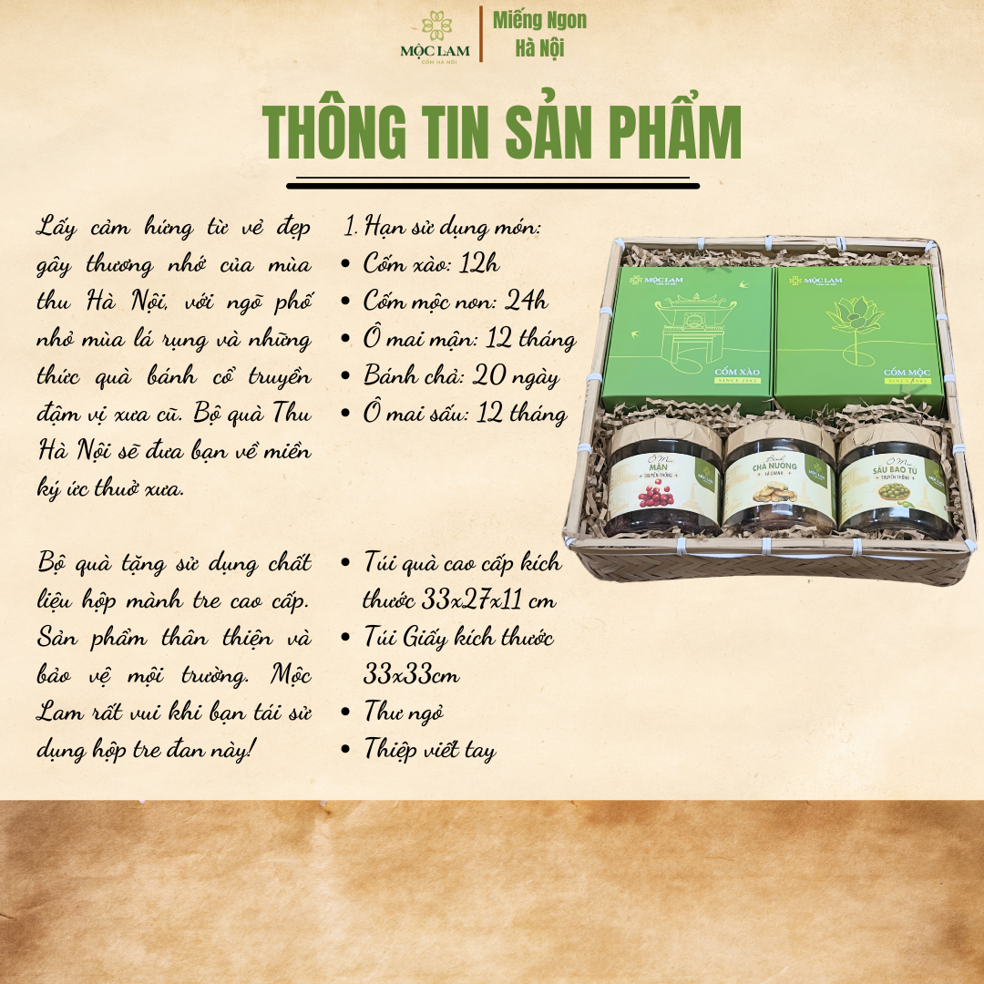 Hộp Quà Hà Nội – Mộc Lam 2 Quà Hà Nội, cốm mộc lam